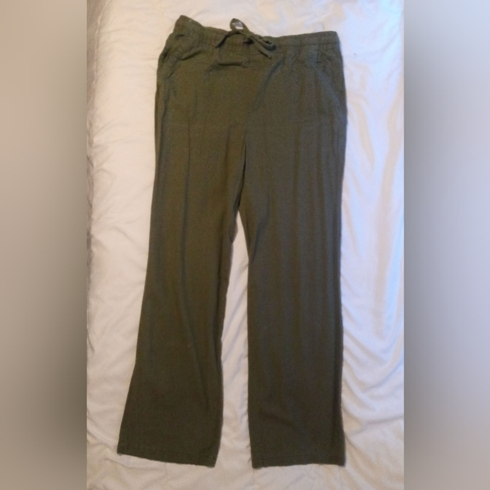 Old Navy Sage Green Casual Pants Elastic Waist Women's Size Large